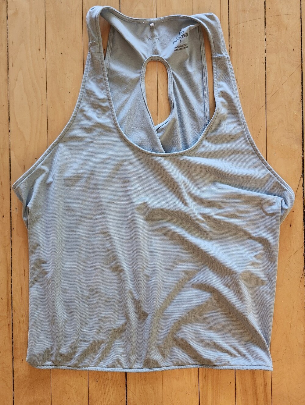 PrAna Open Cross-Back Tank Top, Light Blue, Women's Size S